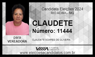 Candidato CLAUDETE 2024 - RIO ACIMA - Eleições