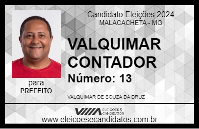 Candidato VALQUIMAR CONTADOR 2024 - MALACACHETA - Eleições