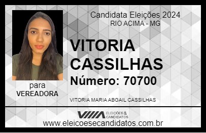 Candidato VITORIA CASSILHAS 2024 - RIO ACIMA - Eleições