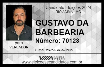 Candidato GUSTAVO DA BARBEARIA 2024 - RIO ACIMA - Eleições