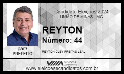 Candidato REYTON 2024 - UNIÃO DE MINAS - Eleições