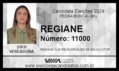 Candidato REGIANE 2024 - PEDRA BONITA - Eleições