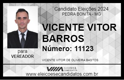 Candidato VICENTE VITOR BARROS 2024 - PEDRA BONITA - Eleições