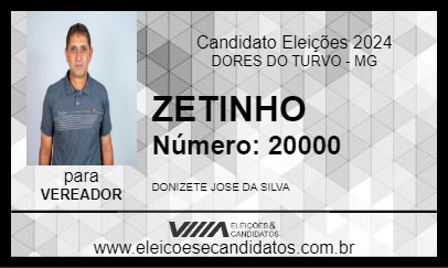 Candidato ZETINHO 2024 - DORES DO TURVO - Eleições