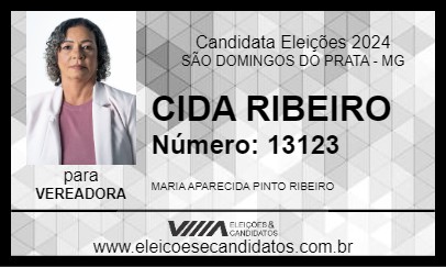 Candidato CIDA RIBEIRO 2024 - SÃO DOMINGOS DO PRATA - Eleições