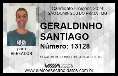 Candidato GERALDINHO SANTIAGO 2024 - SÃO DOMINGOS DO PRATA - Eleições