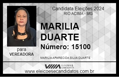 Candidato MARILIA DUARTE 2024 - RIO ACIMA - Eleições