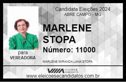 Candidato MARLENE STOPA 2024 - ABRE CAMPO - Eleições