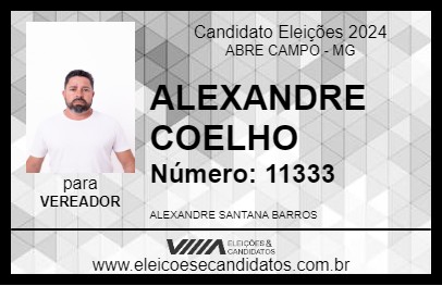 Candidato ALEXANDRE COELHO 2024 - ABRE CAMPO - Eleições