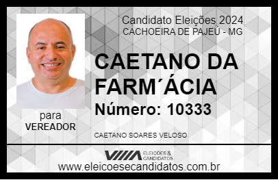 Candidato CAETANO DA FARMÁCIA 2024 - CACHOEIRA DE PAJEÚ - Eleições