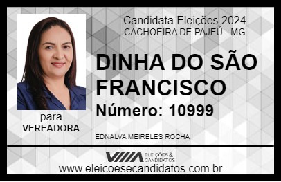 Candidato DINHA DO SÃO FRANCISCO 2024 - CACHOEIRA DE PAJEÚ - Eleições