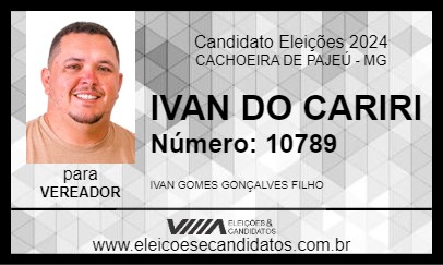 Candidato IVAN DO CARIRI 2024 - CACHOEIRA DE PAJEÚ - Eleições