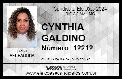 Candidato CYNTHIA GALDINO 2024 - RIO ACIMA - Eleições