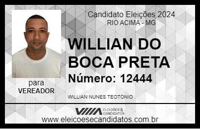 Candidato WILLIAN DO BOCA PRETA 2024 - RIO ACIMA - Eleições