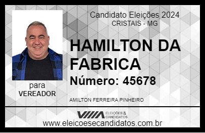 Candidato HAMILTON DA FABRICA 2024 - CRISTAIS - Eleições