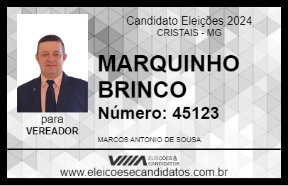 Candidato MARQUINHO BRINCO 2024 - CRISTAIS - Eleições