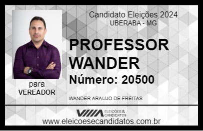 Candidato PROFESSOR WANDER 2024 - UBERABA - Eleições