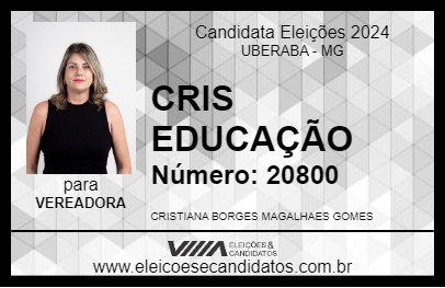 Candidato CRIS EDUCAÇÃO 2024 - UBERABA - Eleições