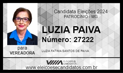 Candidato LUZIA PAIVA 2024 - PATROCÍNIO - Eleições