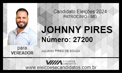 Candidato JOHNNY PIRES DA RÁDIO 2024 - PATROCÍNIO - Eleições