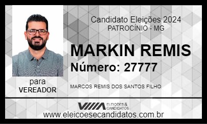 Candidato MARKIN REMIS 2024 - PATROCÍNIO - Eleições