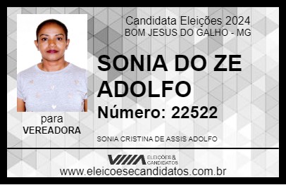 Candidato SONIA DO ZE ADOLFO 2024 - BOM JESUS DO GALHO - Eleições