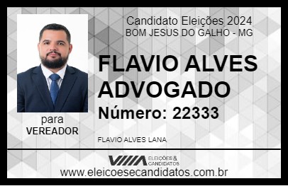 Candidato FLAVIO ALVES ADVOGADO 2024 - BOM JESUS DO GALHO - Eleições