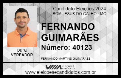 Candidato FERNANDO GUIMARÃES 2024 - BOM JESUS DO GALHO - Eleições