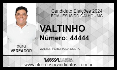 Candidato VALTINHO 2024 - BOM JESUS DO GALHO - Eleições