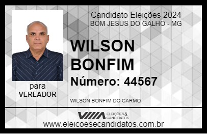 Candidato WILSON BONFIM 2024 - BOM JESUS DO GALHO - Eleições