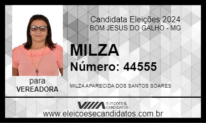 Candidato MILZA 2024 - BOM JESUS DO GALHO - Eleições