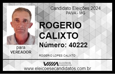 Candidato ROGERIO CALIXTO 2024 - PAIVA - Eleições