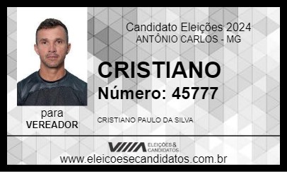 Candidato CRISTIANO 2024 - ANTÔNIO CARLOS - Eleições