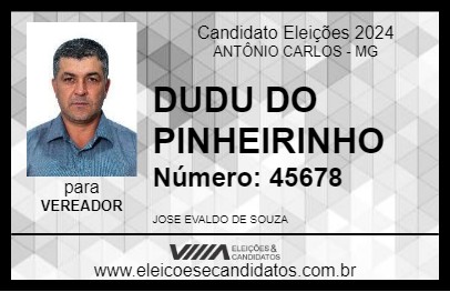 Candidato DUDU DO PINHEIRINHO 2024 - ANTÔNIO CARLOS - Eleições