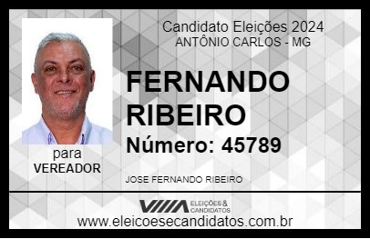 Candidato FERNANDO RIBEIRO 2024 - ANTÔNIO CARLOS - Eleições