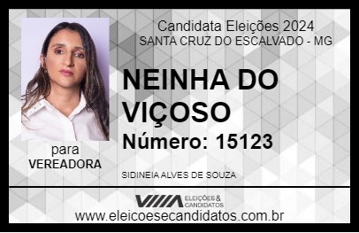 Candidato NEINHA DO VIÇOSO 2024 - SANTA CRUZ DO ESCALVADO - Eleições