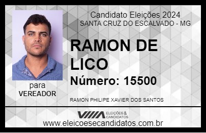 Candidato RAMON DE LICO 2024 - SANTA CRUZ DO ESCALVADO - Eleições