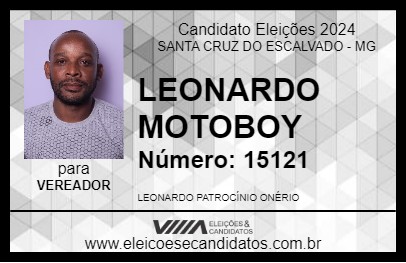 Candidato LEONARDO MOTOBOY 2024 - SANTA CRUZ DO ESCALVADO - Eleições