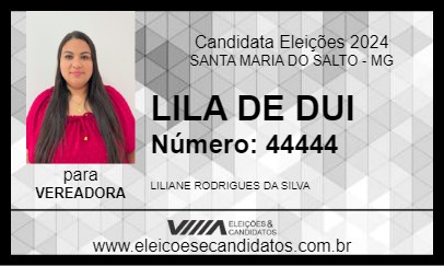 Candidato LILA DE DUI 2024 - SANTA MARIA DO SALTO - Eleições