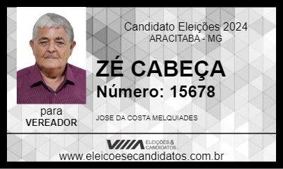 Candidato ZÉ CABEÇA 2024 - ARACITABA - Eleições