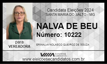 Candidato NALVA DE BEU 2024 - SANTA MARIA DO SALTO - Eleições