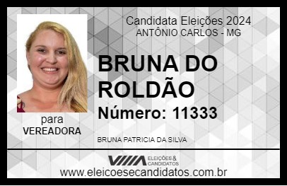 Candidato BRUNA DO ROLDÃO 2024 - ANTÔNIO CARLOS - Eleições