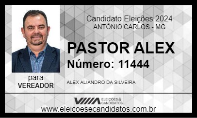 Candidato PASTOR ALEX 2024 - ANTÔNIO CARLOS - Eleições