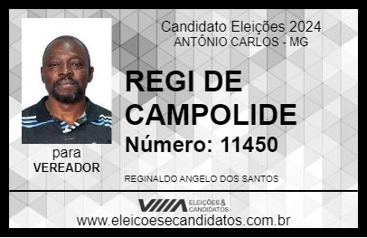 Candidato REGI DE CAMPOLIDE 2024 - ANTÔNIO CARLOS - Eleições