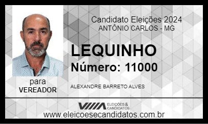 Candidato LEQUINHO 2024 - ANTÔNIO CARLOS - Eleições