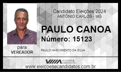 Candidato PAULO CANOA 2024 - ANTÔNIO CARLOS - Eleições