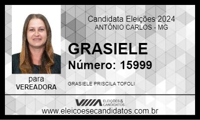 Candidato GRASIELE 2024 - ANTÔNIO CARLOS - Eleições