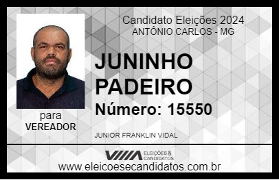 Candidato JUNINHO PADEIRO 2024 - ANTÔNIO CARLOS - Eleições