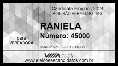 Candidato RANIELA 2024 - RIBEIRÃO VERMELHO - Eleições