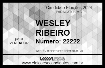 Candidato WESLEY RIBEIRO 2024 - PARACATU - Eleições